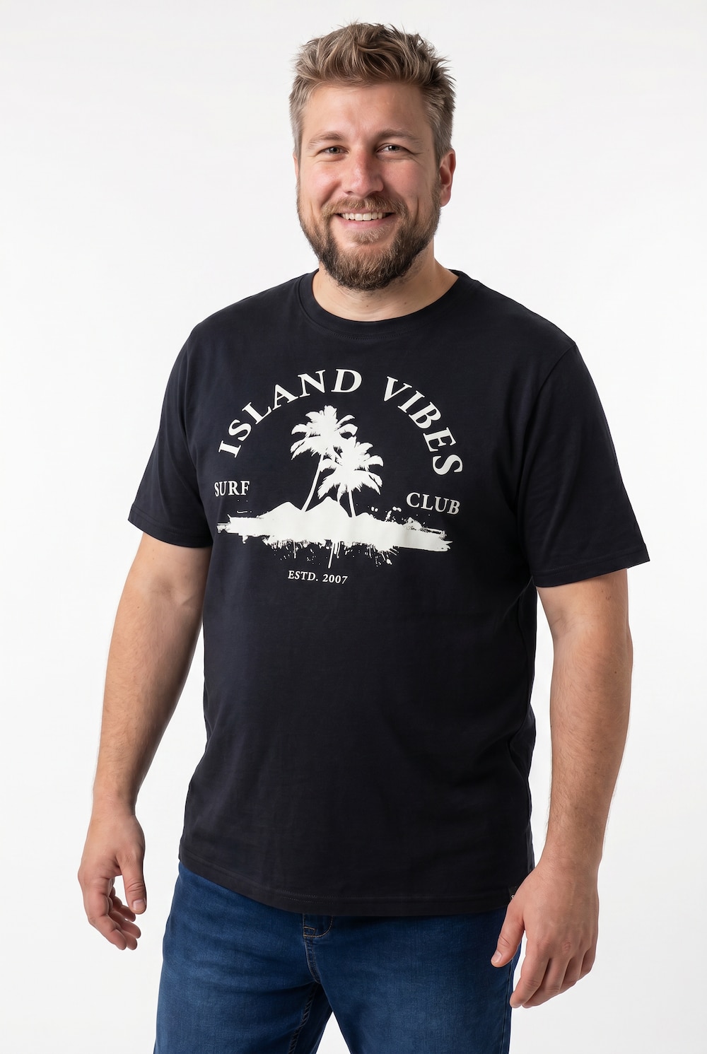 T-Shirts, 2er-Pack, Halbarm, Print, Rundhals, bis 8 XL