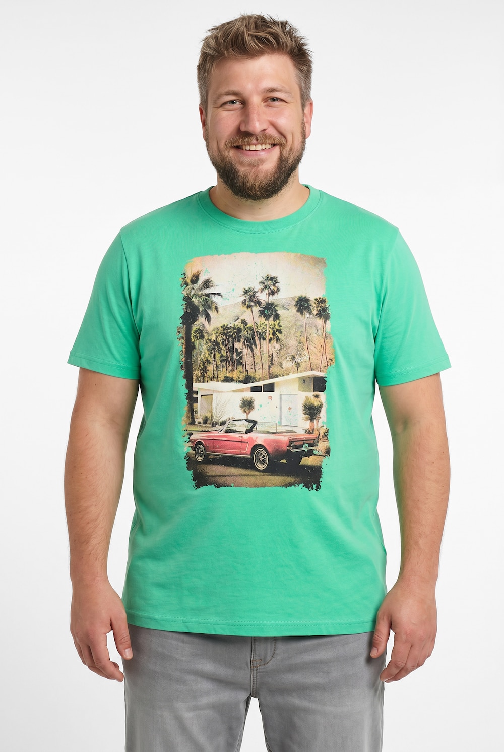 T-Shirts, 2er-Pack, Halbarm, Print, Rundhals, bis 8 XL