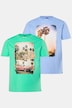 Lot de 2 t-shirts à manches courtes, col rond et imprimé - jusqu'au 8 XL