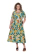 Žerzejové šaty, květinový vzor, kulatý výstřih, polo rukávy, bio-bavlna