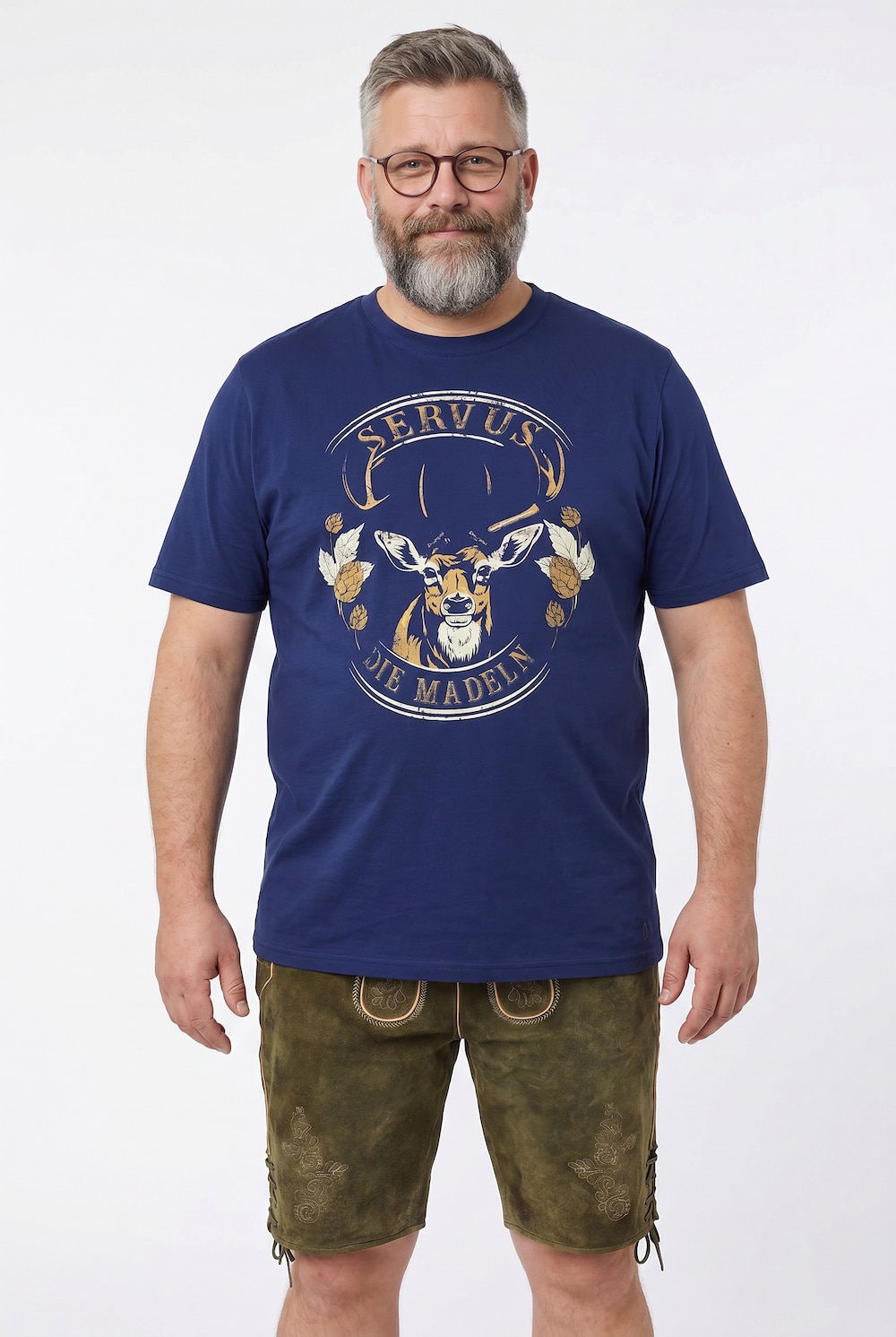 T-Shirt, Halbarm, Print, Rundhals, bis 8 XL