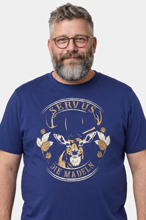 T-Shirt, Halbarm, Print, Rundhals, bis 8 XL