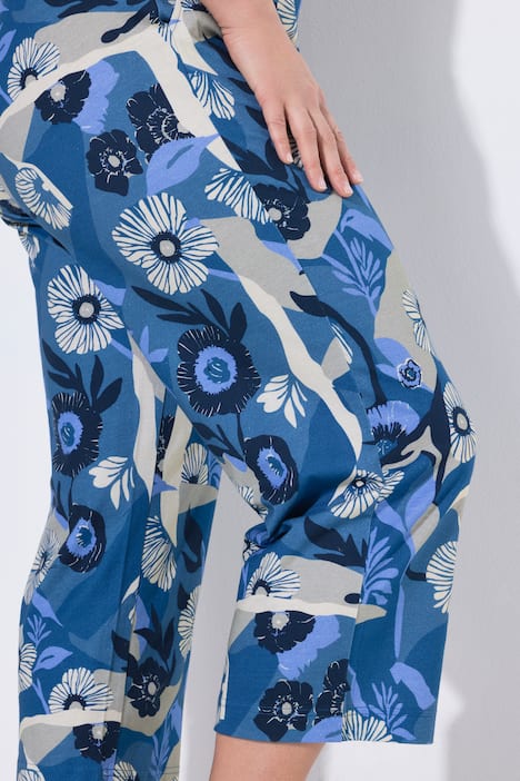 Eco Cotton Swirling Floral Print Culottes