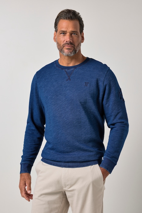 Sweatshirt, Indigo Färbung, Rundhals, bis 8 XL