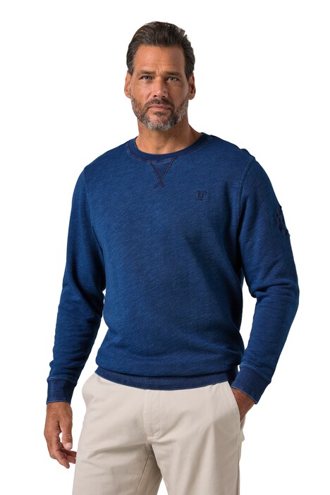 Mikina, barveno indigem, kulatý výstřih, do velikosti 8XL