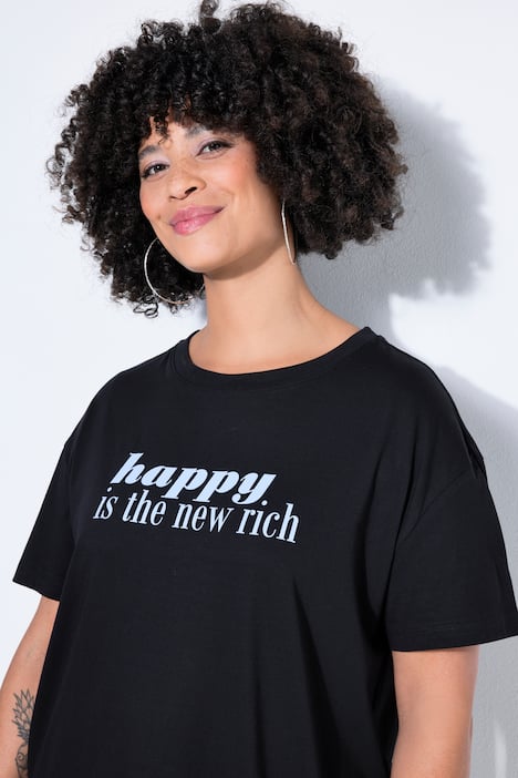 T-shirt, oversized, tekst, korte mouwen