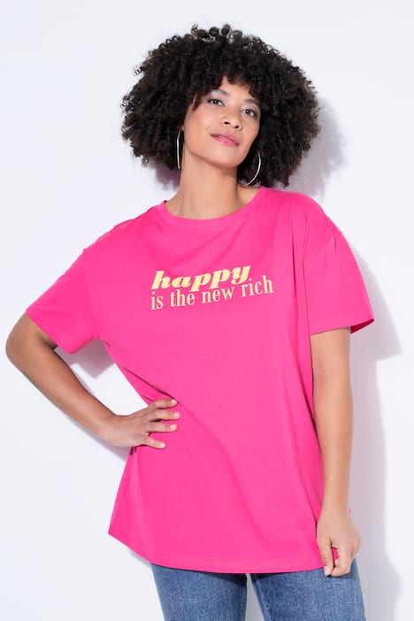 T-Shirt, oversized, Schriftzug, Halbarm