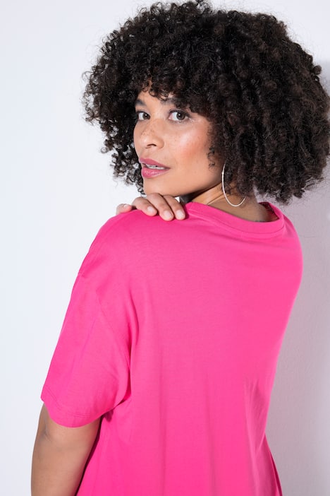 T-Shirt, oversized, Schriftzug, Halbarm