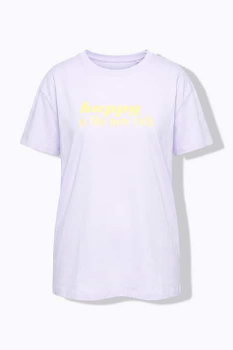 T-shirt, oversized, tekst, korte mouwen