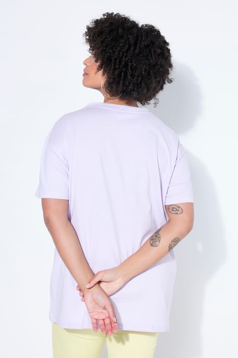 T-shirt, oversized, tekst, korte mouwen