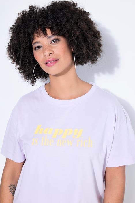 T-shirt, oversized, tekst, korte mouwen