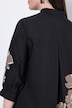 Midi-jurk, lyocell, A-lijn, coltrui, 3/4 mouw
