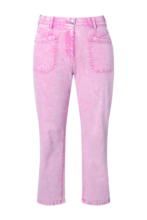 Džíny boyfriend, módní barva, široké nohavice, strečový materiál