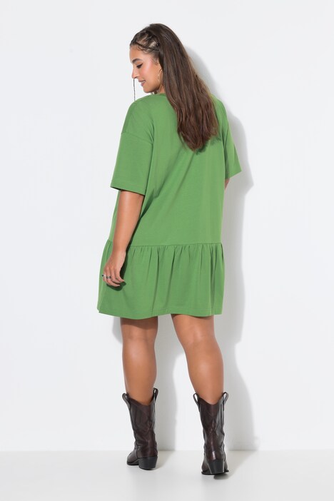 Flounce Panel Short Sleeve Jersey Dress