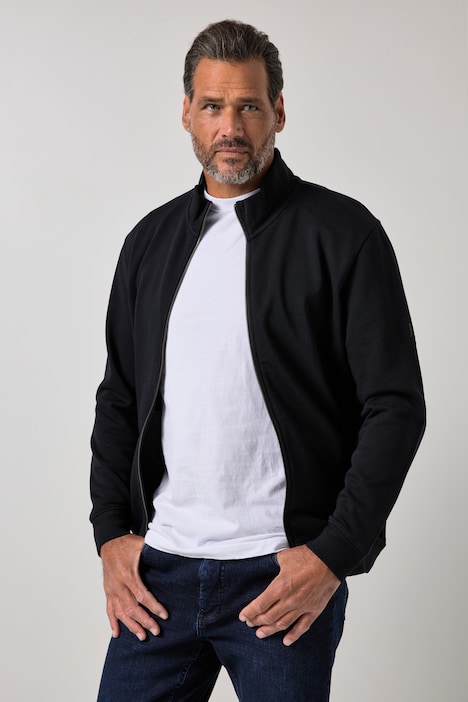Sweatjacke, Sweat, Stehkragen, Zipper, bis 8 XL