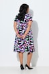 Midikleid, Blüten, A-Linie, V-Ausschnitt, Halbarm, Taschen