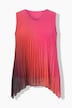Top blouse plissé, coupe A, col V, sans manches