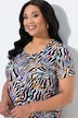 Colorful Zebra Print Short Sleeve Knit Tunic