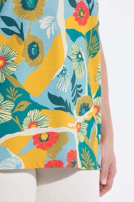 T-Shirt, Blüten, Rundhals, Halbarm, Biobaumwolle