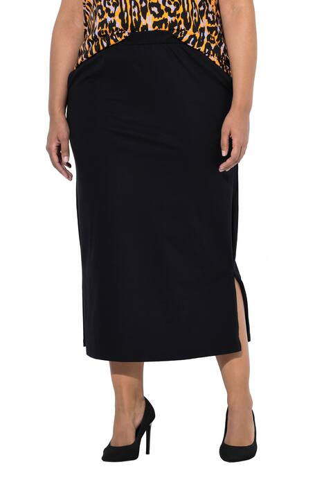 Maxi sukně, rovný střih, pružný pas, kapsy