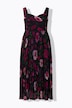 Pleated Floral Print Empire Waist Gown