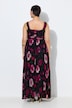 Pleated Floral Print Empire Waist Gown