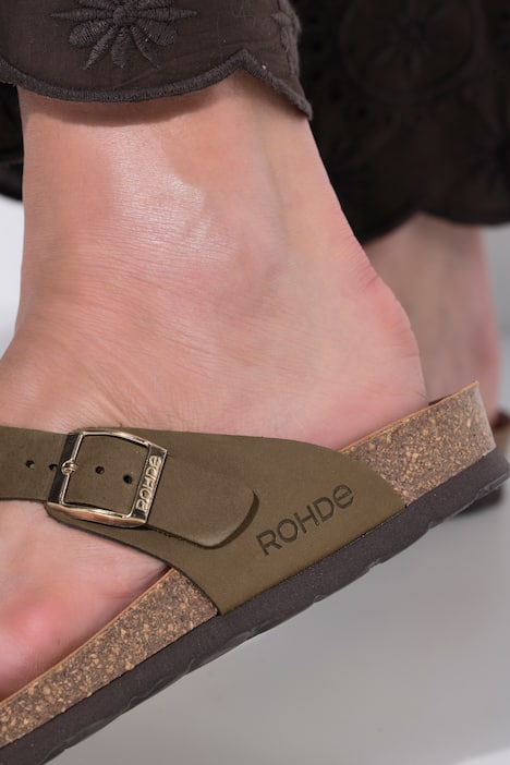 Rohde Leder-Zehentrenner, Tieffußbett , Weite G