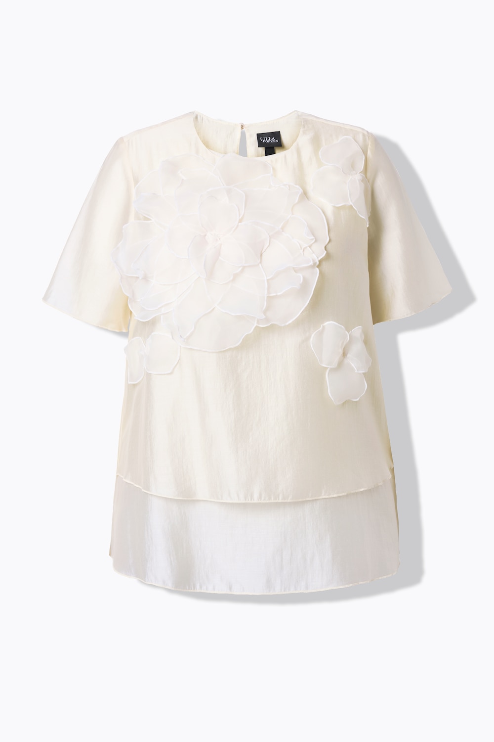 Stora storlekar Chiggongblus, Dam, gul, storlek: 42, Polyester/Syntetfibrer, Ulla Popken