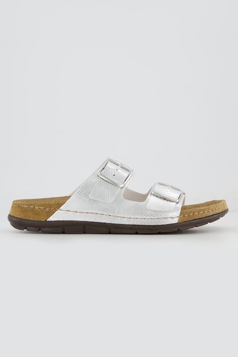 Rohde Leder-Pantoletten, Memory-Tieffußbett, Komfortweite