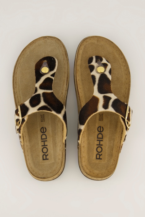 Sandales à entre-doigts Rohde en cuir, semelle intérieure à mémoire de forme - largeur confortable