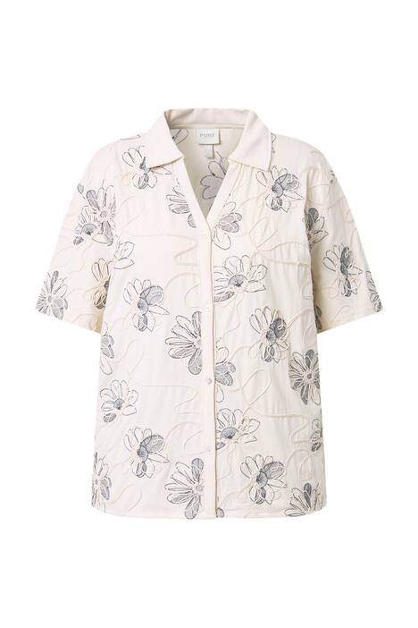 Polokošile, výšivka, límeček košile, 3/4 rukáv, bio-bavlna