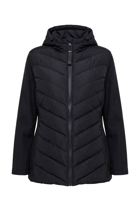 HYPRAR Hybrid-Jacke, Materialmix, Stehkragen, Kapuze