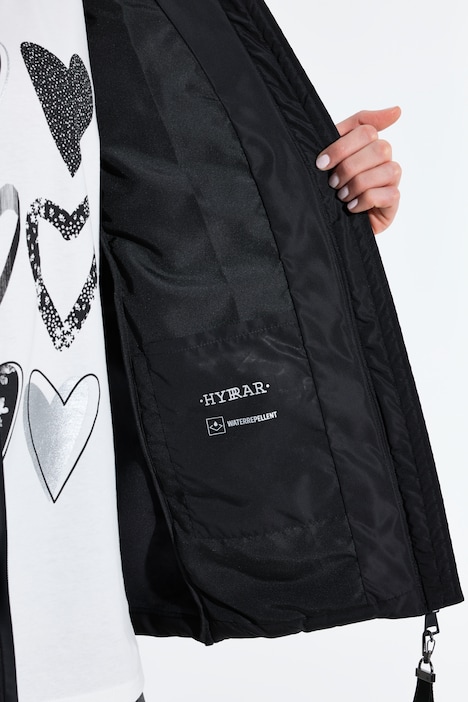 HYPRAR Hybrid-Jacke, Materialmix, Stehkragen, Kapuze
