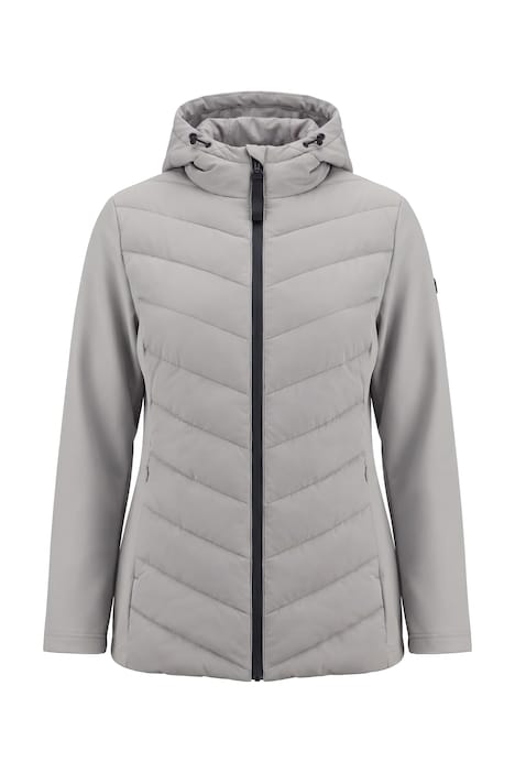 HYPRAR Hybrid-Jacke, Materialmix, Stehkragen, Kapuze