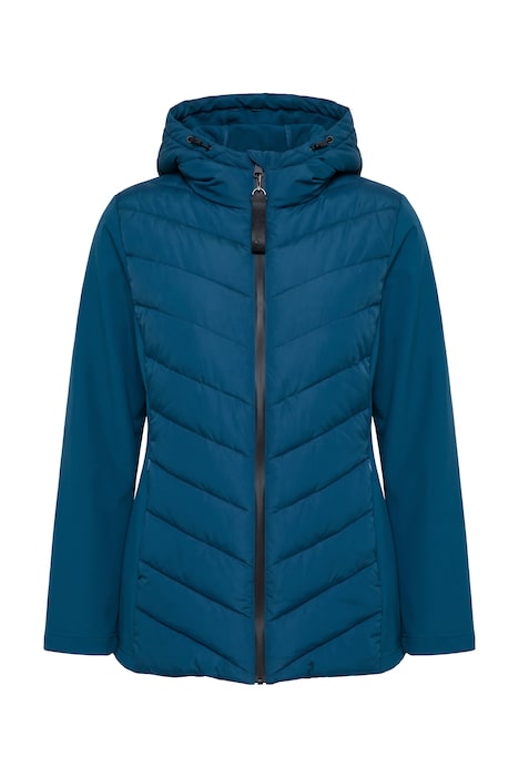 HYPRAR Hybrid-Jacke, Materialmix, Stehkragen, Kapuze