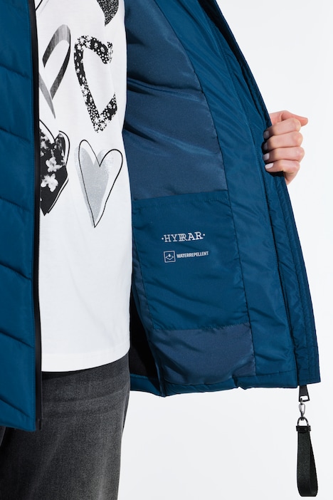 HYPRAR Hybrid-Jacke, Materialmix, Stehkragen, Kapuze