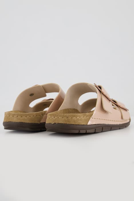 Rohde Lackleder-Pantoletten, Memory-Tieffußbett, Komfortweite