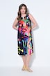 Jerseykleid, A-Linie, Midilänge, Muster, ärmellos