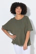 Overhemdblouse, Oversized Fit, met linnen, franjes