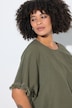 Overhemdblouse, Oversized Fit, met linnen, franjes