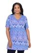 Tunika, grafický potisk, V výstřih, polo rukávy