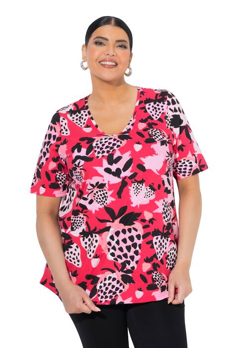 Halenka, potisk, V výstřih, polo rukávy