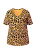Tričko, leopardí vzor, V výstřih, krátký rukáv