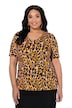 Tričko, leopardí vzor, V výstřih, krátký rukáv