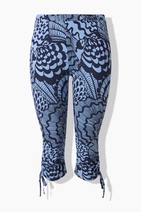 Jersey capri, schelpen, rimpeling, elastische tailleband, biologisch katoen