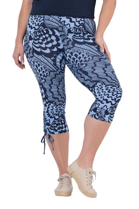 Žerzejové capri, mušle, řasení, elastický pas, bio-bavlna