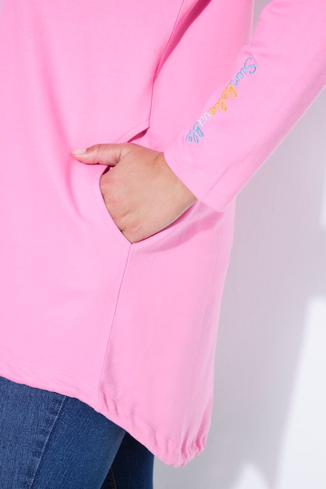 Sweatjacke, offene Form, Kapuze