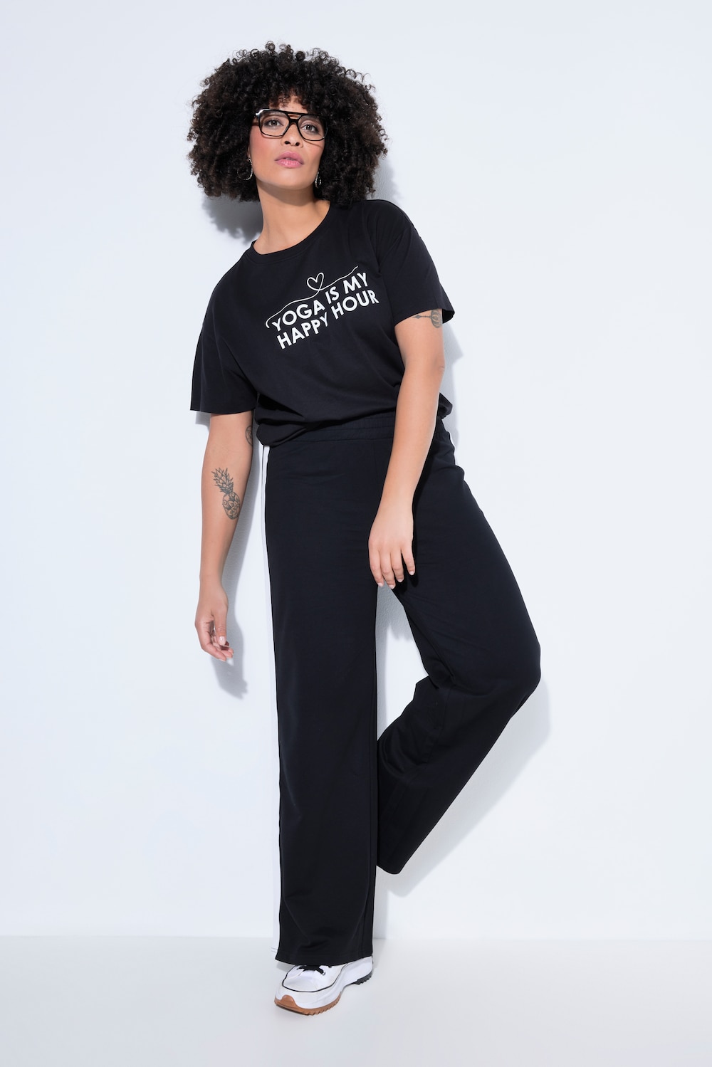 Sweatbroek, rechte pijpen, strepen aan de zijkant