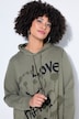 Hoodie, oversized, Smiley-Motiv mit Schriftzug, Kapuze