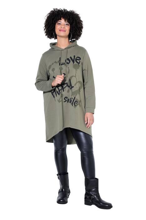 Graffiti Graphic Hooded Sweatshirt Dress